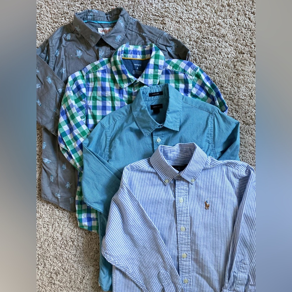Boys Long Sleeve Collared Shirts, size 6